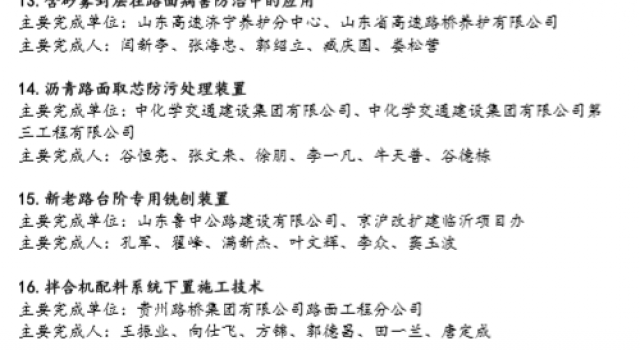 热烈祝贺公司7项技术分别荣获全国公路“微创新”大赛金、银、铜奖